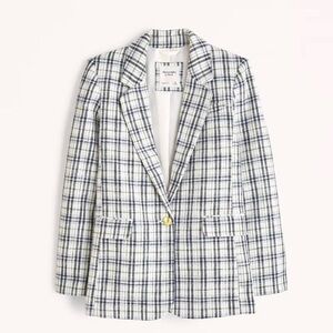 Abercrombie & Fitch Tweed Plaid Preppy Classic Blazer Jacket Size Large